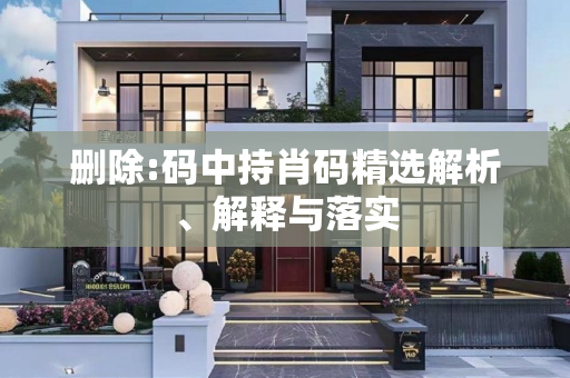 删除:码中持肖码精选解析、解释与落实