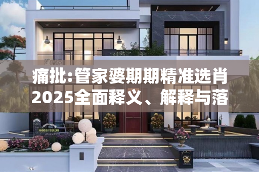 痛批:管家婆期期精准选肖2025全面释义、解释与落实