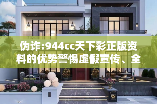 伪诈:944cc天下彩正版资料的优势警惕虚假宣传、全面解答