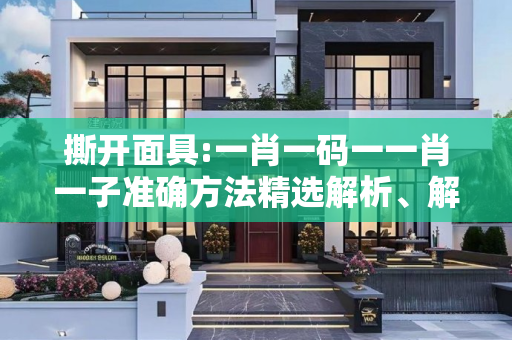 撕开面具:一肖一码一一肖一子准确方法精选解析、解释与落实