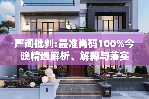 严词批判:最准肖码100%今晚精选解析、解释与落实