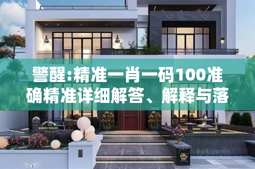 警醒:精准一肖一码100准确精准详细解答、解释与落实