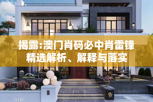 揭露:澳门肖码必中肖雷锋精选解析、解释与落实