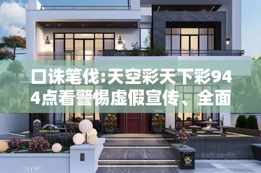 口诛笔伐:天空彩天下彩944点看警惕虚假宣传、全面解答