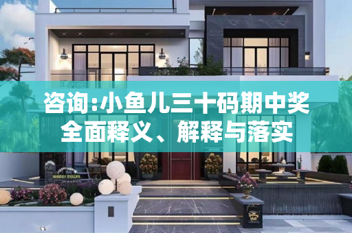 咨询:小鱼儿三十码期中奖全面释义、解释与落实