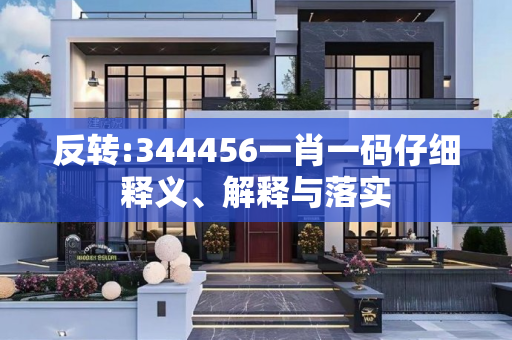 反转:344456一肖一码仔细释义、解释与落实